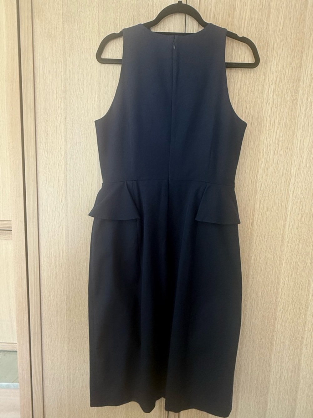 Banana Republic Navy Sleeveless Peplum Midi Sheath Dress